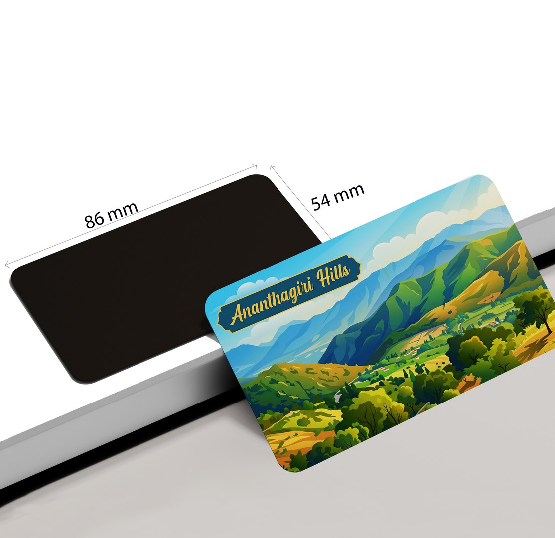 dhcrafts Rectangular Fridge Magnet Multicolor Telangana Ananthagiri Hills Design Pack of 1 (8.6cm x 5.4cm)